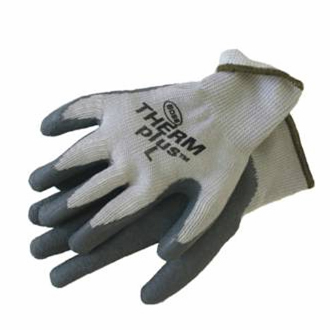 GREY DIP LINED GLOVES - Click Image to Close